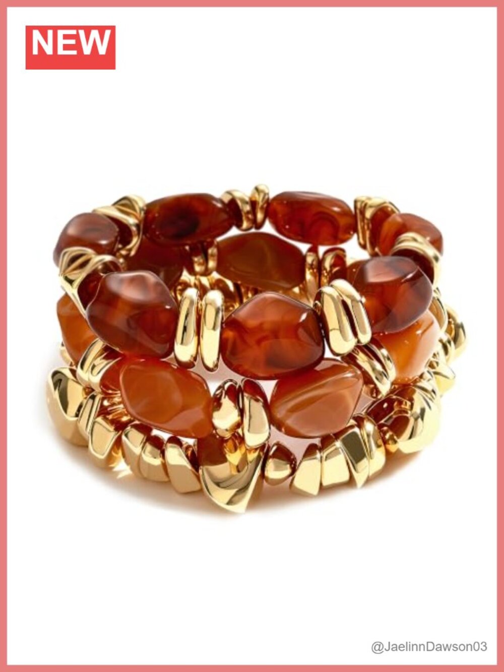 Chunky Beaded Stretch Bracelet Set, Boho Acrylic Resin Jewelry